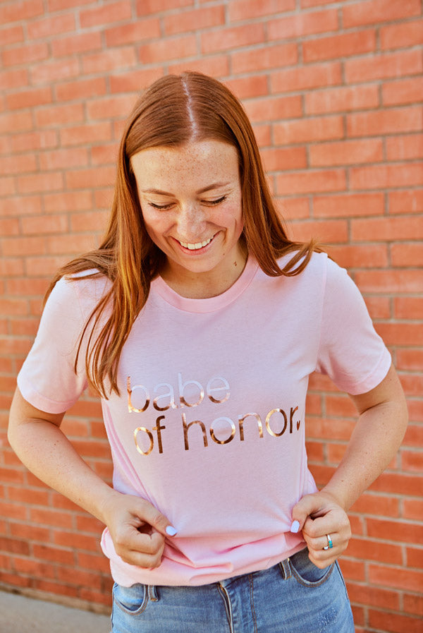 Bride | Babe | Babe of Honor -  Rose Gold Foil Tees