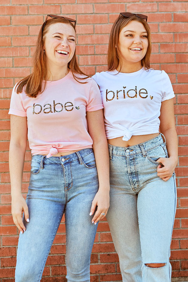 Bride | Babe | Babe of Honor -  Leopard Print Tees